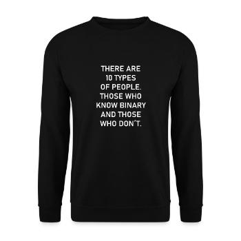 There are 10 types or people Those who know binary - Unisex Pullover - Schwarz - Vorne - Alina (178cm) & Michal (187cm)