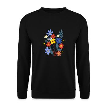 Flower Power - Unisex Sweatshirt - black - Front - Alina (178cm) & Michal (187cm)