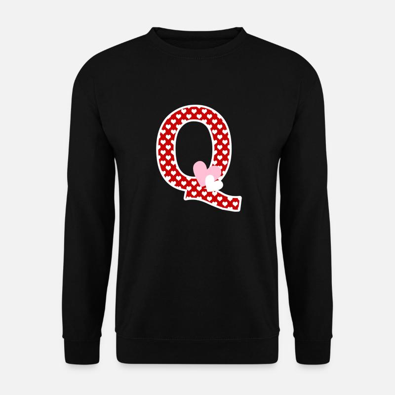 Buchstabe q Herz - Unisex Pullover - Schwarz