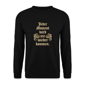 Jeder Moment - Unisex Pullover - Schwarz - Vorne - Alina (178cm) & Michal (187cm)