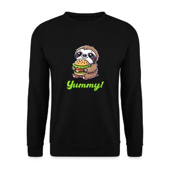 Burger de paresseux 1 - Sweat-shirt Unisexe - noir - Devant - Alina (178cm) & Michal (187cm)