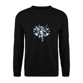 Baroque Cherub Angels & Doves Vintage Artwork - Unisex Sweatshirt - black - Front - Alina (178cm) & Michal (187cm)