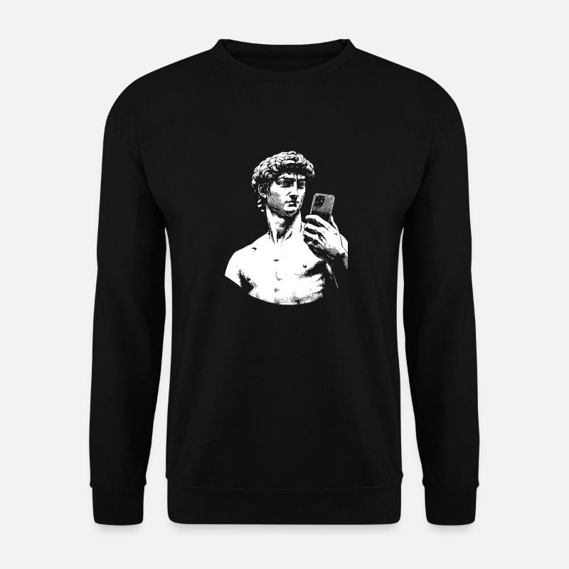 David Michelangelo mit Smartphone - Unisex Pullover - Schwarz