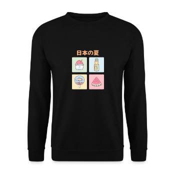 Les choses de l’été au Japon - Sweat-shirt Unisexe - noir - Devant - Alina (178cm) & Michal (187cm)