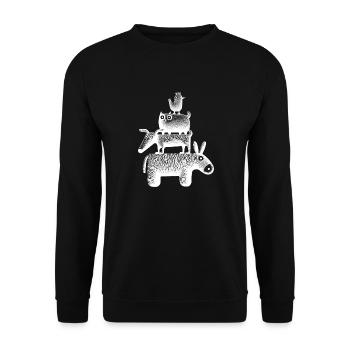 Stadtmusikanten "White" - Unisex Pullover - Schwarz - Vorne - Alina (178cm) & Michal (187cm)