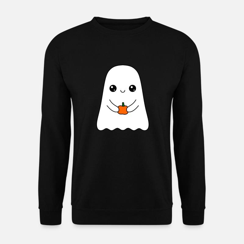 cute ghost with pumpkin - Unisex Sweatshirt - black