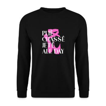 Plié Chassé Jeté TOUTE LA JOURNÉE - Ballet - Sweat-shirt Unisexe - noir - Devant - Alina (178cm) & Michal (187cm)