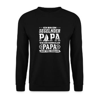 Segeln Segler Segel Shirt Segel Papa - Unisex Pullover - Schwarz - Vorne - Alina (178cm) & Michal (187cm)