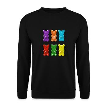 gummibärchen,bärchen,süß - Unisex Pullover - Schwarz - Vorne - Alina (178cm) & Michal (187cm)