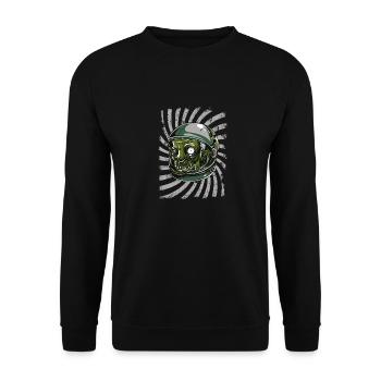 Astronauten Alien - Unisex Pullover - Schwarz - Vorne - Alina (178cm) & Michal (187cm)