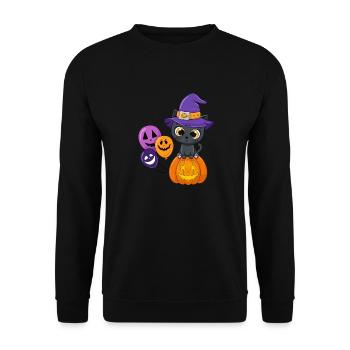 Cute cat halloween - Unisex Sweatshirt - black - Front - Alina (178cm) & Michal (187cm)