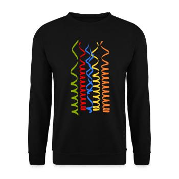 Karneval Kostüm Faschingskostüm Luftschlangen bunt - Unisex Pullover - Schwarz - Vorne - Alina (178cm) & Michal (187cm)