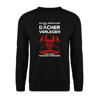 Dachdecker Beruf Dachdeckermeister Geschenk - Unisex Pullover - Schwarz - Vorne - Alina (178cm) & Michal (187cm)