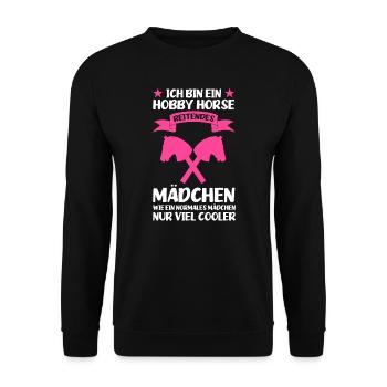 Hobby Horse Mädchen Hobby Horsing Geschenk - Unisex Pullover - Schwarz - Vorne - Alina (178cm) & Michal (187cm)