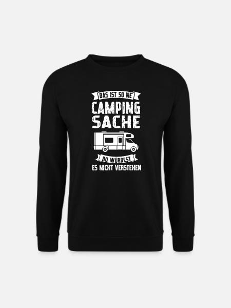 Campen Camping Campingplatz Geschenk - Unisex Pullover - Schwarz