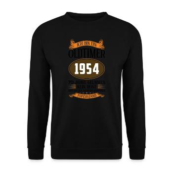 70.Geburtstag Feier 70 Jahre Geschenk - Unisex Pullover - Schwarz - Vorne - Alina (178cm) & Michal (187cm)