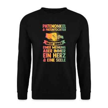 Onkel Familie Onkels Geschenk - Unisex Pullover - Schwarz - Vorne - Alina (178cm) & Michal (187cm)