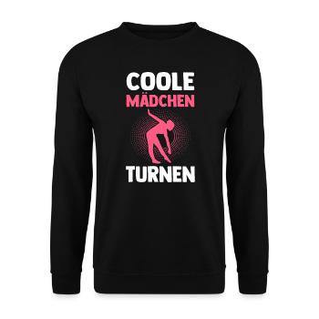 Turner Mädchen Turnerin Geschenk - Unisex Pullover - Schwarz - Vorne - Alina (178cm) & Michal (187cm)