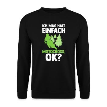 Motocross Biker Dirt Biking Geschenk - Unisex Pullover - Schwarz - Vorne - Alina (178cm) & Michal (187cm)