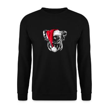 Santa CHINESE CRESTED DOG Weihnachten Wilsigns - Unisex Pullover - Schwarz - Vorne - Alina (178cm) & Michal (187cm)