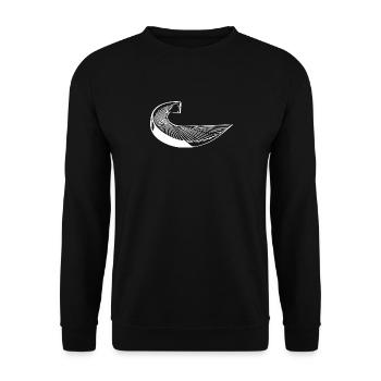 Geometrische Kurve Treppe - Unisex Pullover - Schwarz - Vorne - Alina (178cm) & Michal (187cm)