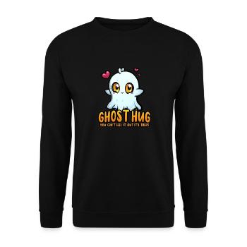 Ghost Hug - You can't feel it, but it's there! - Unisex Pullover - Schwarz - Vorne - Alina (178cm) & Michal (187cm)