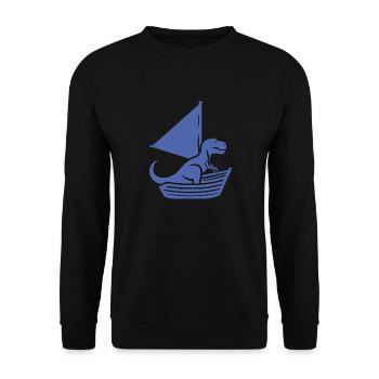 Cool Summer Sailboat T-Rex Silhouette - Unisex Sweatshirt - black - Front - Alina (178cm) & Michal (187cm)