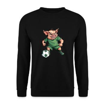 Piggy Footballer vert - Sweat-shirt Unisexe - noir - Devant - Alina (178cm) & Michal (187cm)