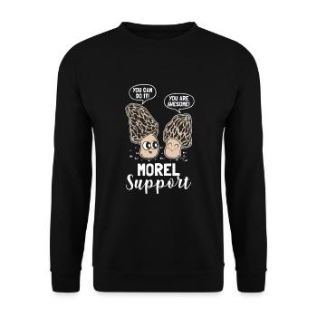 Morel Support – Humour pour les cueilleurs de champignons - Sweat-shirt Unisexe - noir - Devant - Alina (178cm) & Michal (187cm)