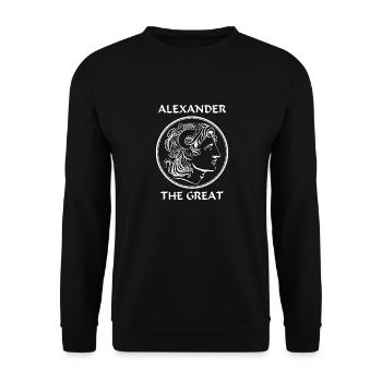 Alexander the great Silhouette Zeus Literature - Unisex Sweatshirt - black - Front - Alina (178cm) & Michal (187cm)