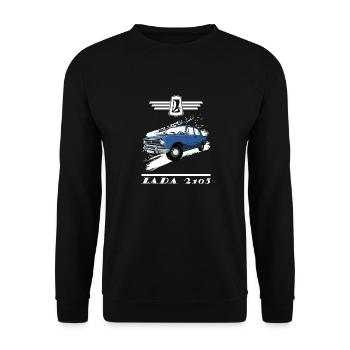 Schiguli LADA 2105 Russland UdSSR VAZ - Unisex Pullover - Schwarz - Vorne - Alina (178cm) & Michal (187cm)