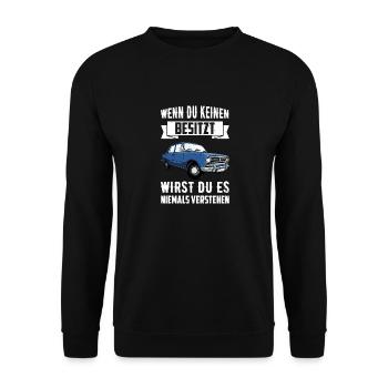 Schiguli Lada Russland Auto Lustiger Spruch - Unisex Pullover - Schwarz - Vorne - Alina (178cm) & Michal (187cm)