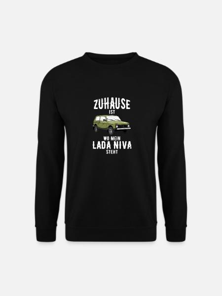 Zuhause Lada Niva 4x4 Offroad Geländewagen USSR - Unisex Pullover - Schwarz