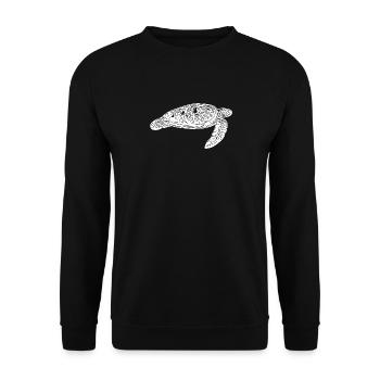 Elegante schwimmende vintage Wasserschildkröte - Unisex Pullover - Schwarz - Vorne - Alina (178cm) & Michal (187cm)