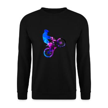 Mountain Bike Wheelie Backwheelhop - Unisex Sweatshirt - black - Front - Alina (178cm) & Michal (187cm)