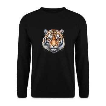 Der Sumatra-Tiger - Unisex Pullover - Schwarz - Vorne - Alina (178cm) & Michal (187cm)