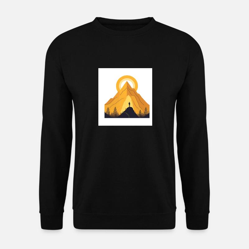 Berge / Sonne / Wald - Unisex Pullover - Schwarz