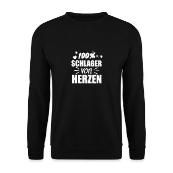 100 Schlager von herzen - Unisex Pullover - Schwarz - Vorne - Alina (178cm) & Michal (187cm)