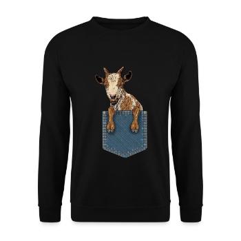 Goat In The Pocket Goats Farmer Ranch Gift - Unisex Sweatshirt - black - Front - Alina (178cm) & Michal (187cm)