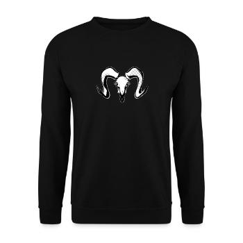 Crâne cornu - Sweat-shirt Unisexe - noir - Devant - Alina (178cm) & Michal (187cm)