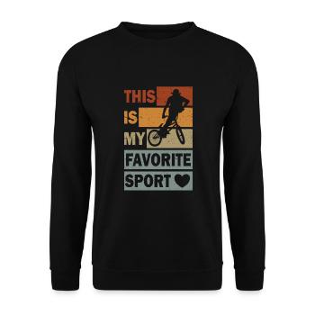 Extreme Sports BMX Halfpipe Break - Unisex Sweatshirt - black - Front - Alina (178cm) & Michal (187cm)