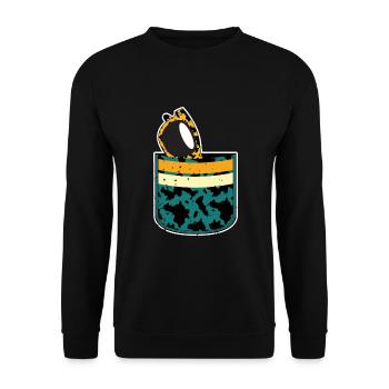 Vache Motif Lunettes De Soleil Cadeau Poitrine Poche Vache - Sweat-shirt Unisexe - noir - Devant - Alina (178cm) & Michal (187cm)
