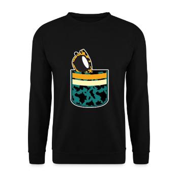 Cadeau Vache Poitrine Poche Lunettes de Soleil Motif Vache - Sweat-shirt Unisexe - noir - Devant - Alina (178cm) & Michal (187cm)