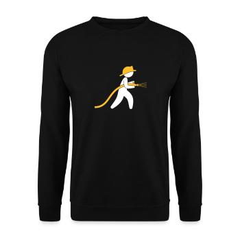 A Firefighter With A Water Hose - Unisex Sweatshirt - black - Front - Alina (178cm) & Michal (187cm)