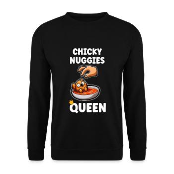 Drôle de pépites de poulet femme fille cadeau - Sweat-shirt Unisexe - noir - Devant - Alina (178cm) & Michal (187cm)