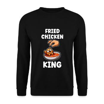 Funny Fried Chicken Man Boy Gift - Unisex Sweatshirt - black - Front - Alina (178cm) & Michal (187cm)