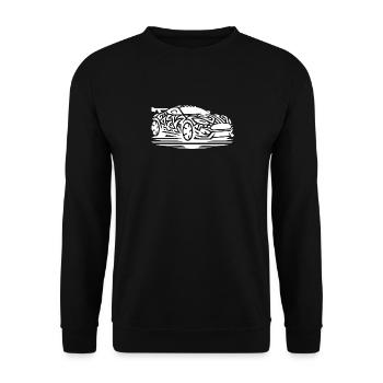 Voiture de sport cool racée dans le style de tatouage tribal - Sweat-shirt Unisexe - noir - Devant - Alina (178cm) & Michal (187cm)