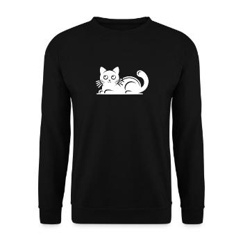 Dessin de chat mignon - Sweat-shirt Unisexe - noir - Devant - Alina (178cm) & Michal (187cm)
