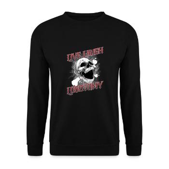 Live Laugh Lobotomy Retro Lover - Unisex Sweatshirt - black - Front - Alina (178cm) & Michal (187cm)
