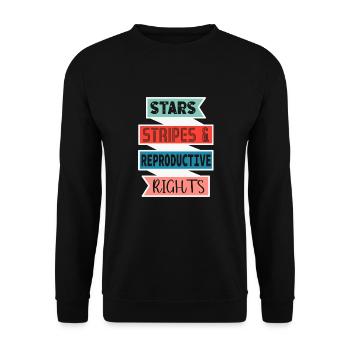 Star stripes and reproduction rights - Unisex Sweatshirt - black - Front - Alina (178cm) & Michal (187cm)